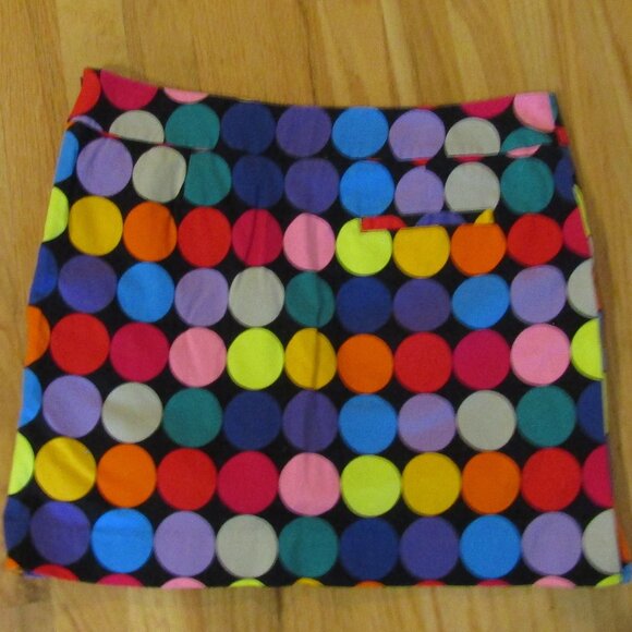 Loudmouth Ladies Size 6 Golf SKORT Skirt Bright Colorful POLKA DOTS - Picture 3 of 3